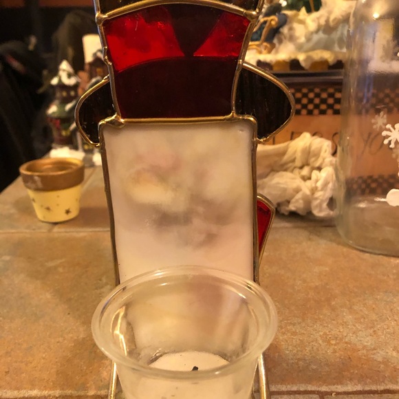 🎅🏽Stained Glass Snowman votive holder - Picture 6 of 6